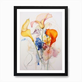 Abstract Flower Painting Calla Lily 2 Art Print