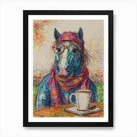 Coffee And A Horse Art Print