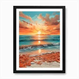 Sunset On The Beach 33 Art Print