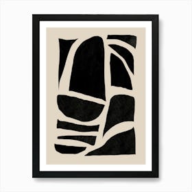 Abstract Black And White Painting Art Print