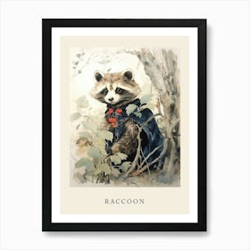 Beatrix Potter Inspired  Animal Watercolour Raccoon 3 Art Print