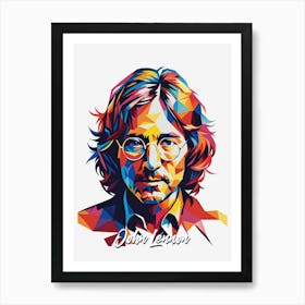 John Lennon The Beatles 01 Portrait Music Icon Style WPAP Pop Art Art Print