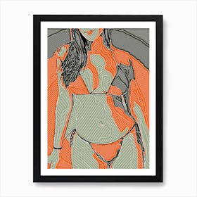 Woman In Bikini Design Art Print