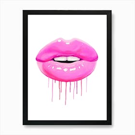 Pink lips Art Print