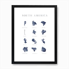Countries Of South America Art Print