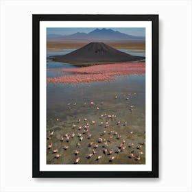 Flamingos In The Desert Art Print