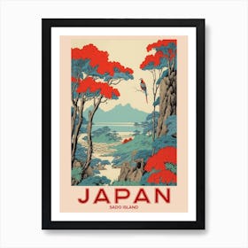 Sado Island, Visit Japan Vintage Travel Art 2 Art Print