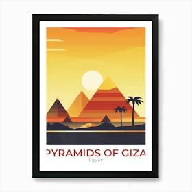 Egypt Pyramids Of Giza Travel Art Print