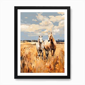 Horses Painting In Tuscany, Italy 1 Art Print