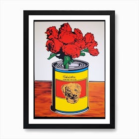Freesia In A Can With A Dog Pop Art  Art Print