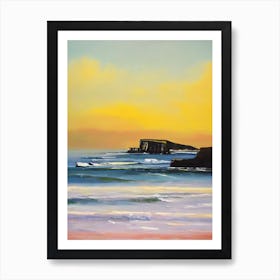 Watergate Bay Beach, Cornwall Bright Abstract Art Print