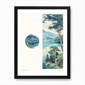 Hakone Japan 4 Cut Out Travel Poster Art Print