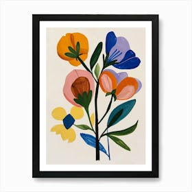 Painted Florals Sweet Pea 3 Art Print