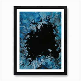 Blue And Black Abstract Painting 2 Art Print