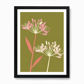 Pink & Green Agapanthus 1 Art Print