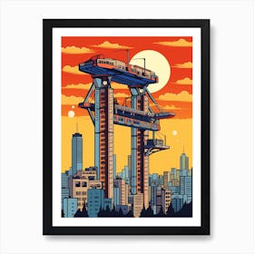 Umeda Sky Building, Japan Vintage Travel Art 4 Art Print