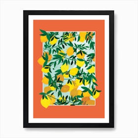 bright Orange Lemons Art Print