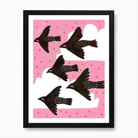 Crows In Flight Art Print