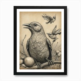 Crows And Eggs Art Print