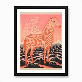 Zebra Coral Pattern 2 Art Print