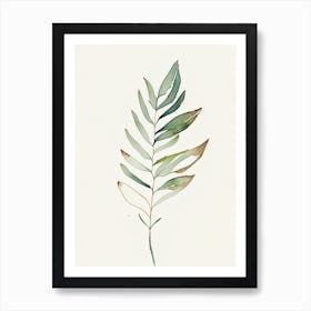 Valerian Leaf Minimalist Watercolour 1 Póster