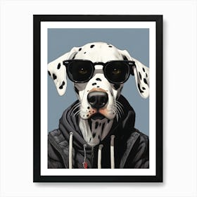 Dalmatian Dog Wearing Glasses Art Print