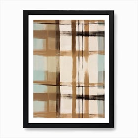 Brown Tones Plaid Pattern 3 Art Print