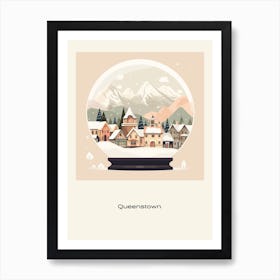 Queenstown New Zealand Snowglobe Poster Art Print