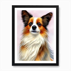 Papillon 3 Watercolour Dog Art Print