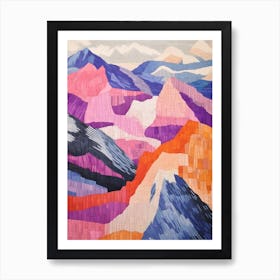 Helvellyn England 2 Colourful Mountain Illustration Art Print