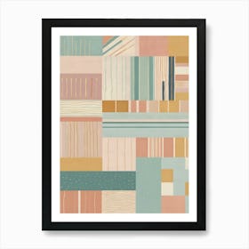 Abstract Pastel Stripes Pattern Art Print