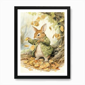 Bunny Fortune Luck Rabbit Prints Watercolour 2 Art Print