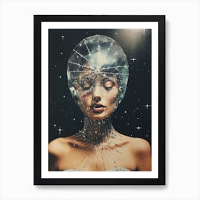 Cosmic portrait of a woman in the style of cosmic surrealism 1 Art Print