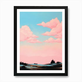 Pastel Pink Skies In The Evening Retro Art Print