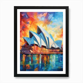 Opera House Sydney II, Modern Abstract Brush Style Vibrant Painting Art Print