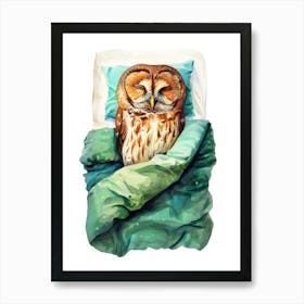 Owl bird animal illustration art Art Print