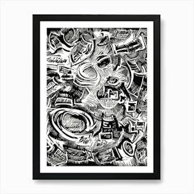 Black And White Doodle Art Print