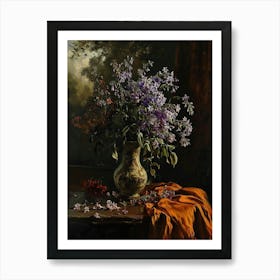 Baroque Floral Still Life Phlox 4 Art Print