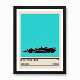 Mercedes F1 W14 Amg Petronas F1 5° Gp Monaco 2023 George Russell Art Print