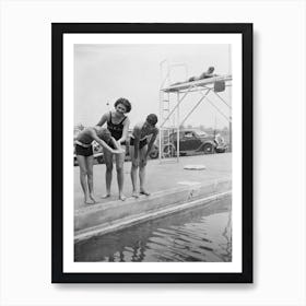 Learning To Swim, Vintage Art Print