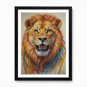 Lion Drawing 7 Art Print