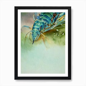 Blue Lobster II Storybook Watercolour Art Print