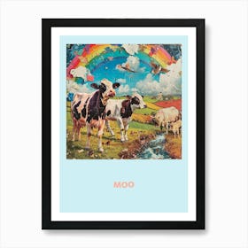 Moo Rainbow Cow Print 3 Art Print