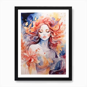 Watercolor Of A Woman 1 Art Print