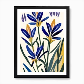 Prairie Gentian Wildflower Modern Muted Colours 2 Art Print