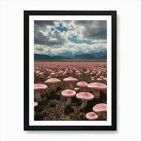 Pink Mushrooms Art Print