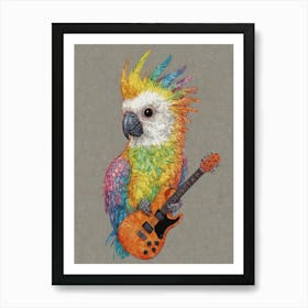 Parrot With Guitar Art Print