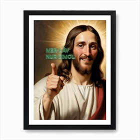 Advise from Cologne Jesus: you only live once in german dialect (kölsch) Art Print