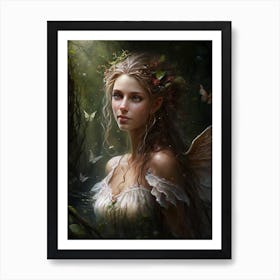 A charming fairy in the forest. 18 Art Print