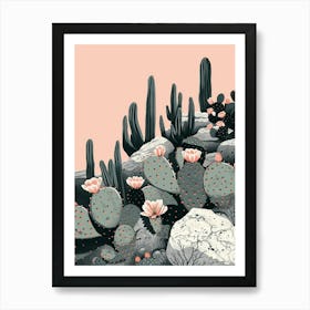 Cylindropuntia Kleiniae Minimalist Abstract 2 Art Print